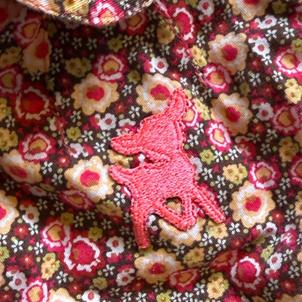 Oilily Multicolor Floral Button-Front Dress with Pink Embroidery - Picture 3 of 5
